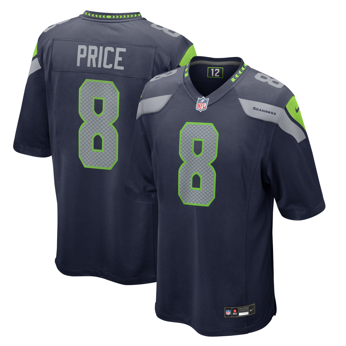 Men's Seattle Seahawks Jadarian Price Nike College Navy Team Game Jersey