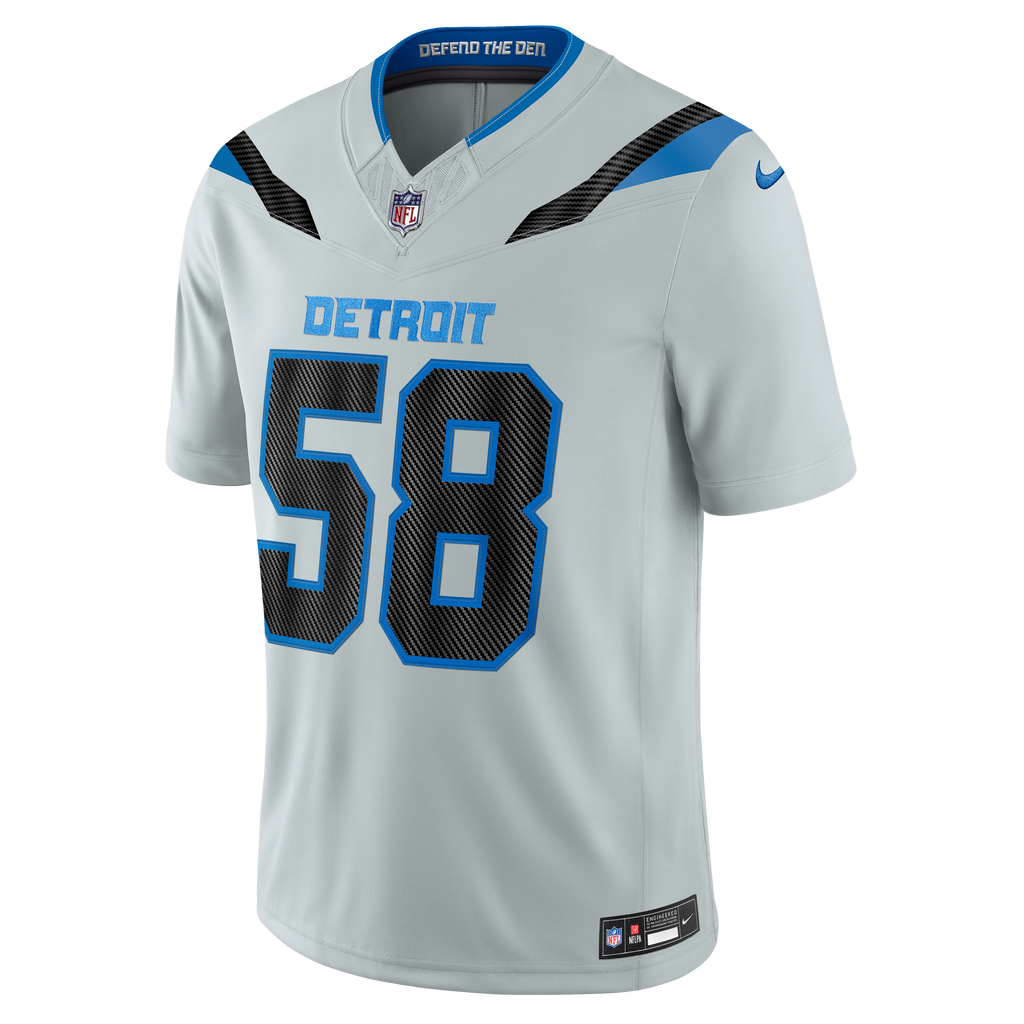 Men's Detroit Lions Penei Sewell Nike Silver 2026 Rivalries Collection Stitched Limited Jersey