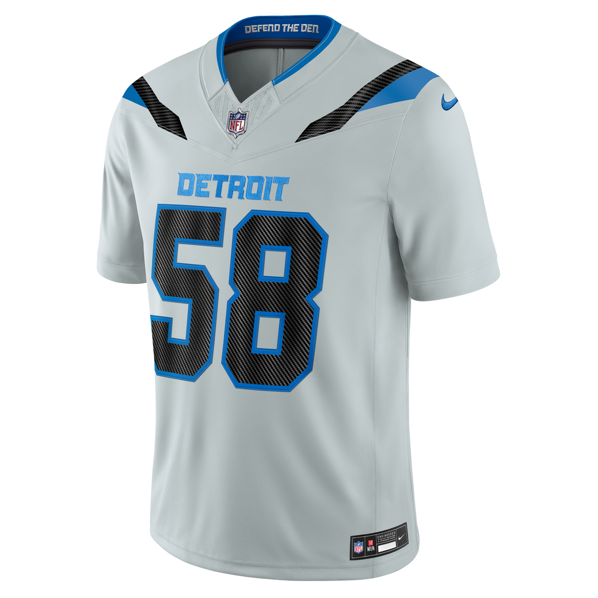 Men's Detroit Lions Penei Sewell Nike Silver 2026 Rivalries Collection Stitched Limited Jersey