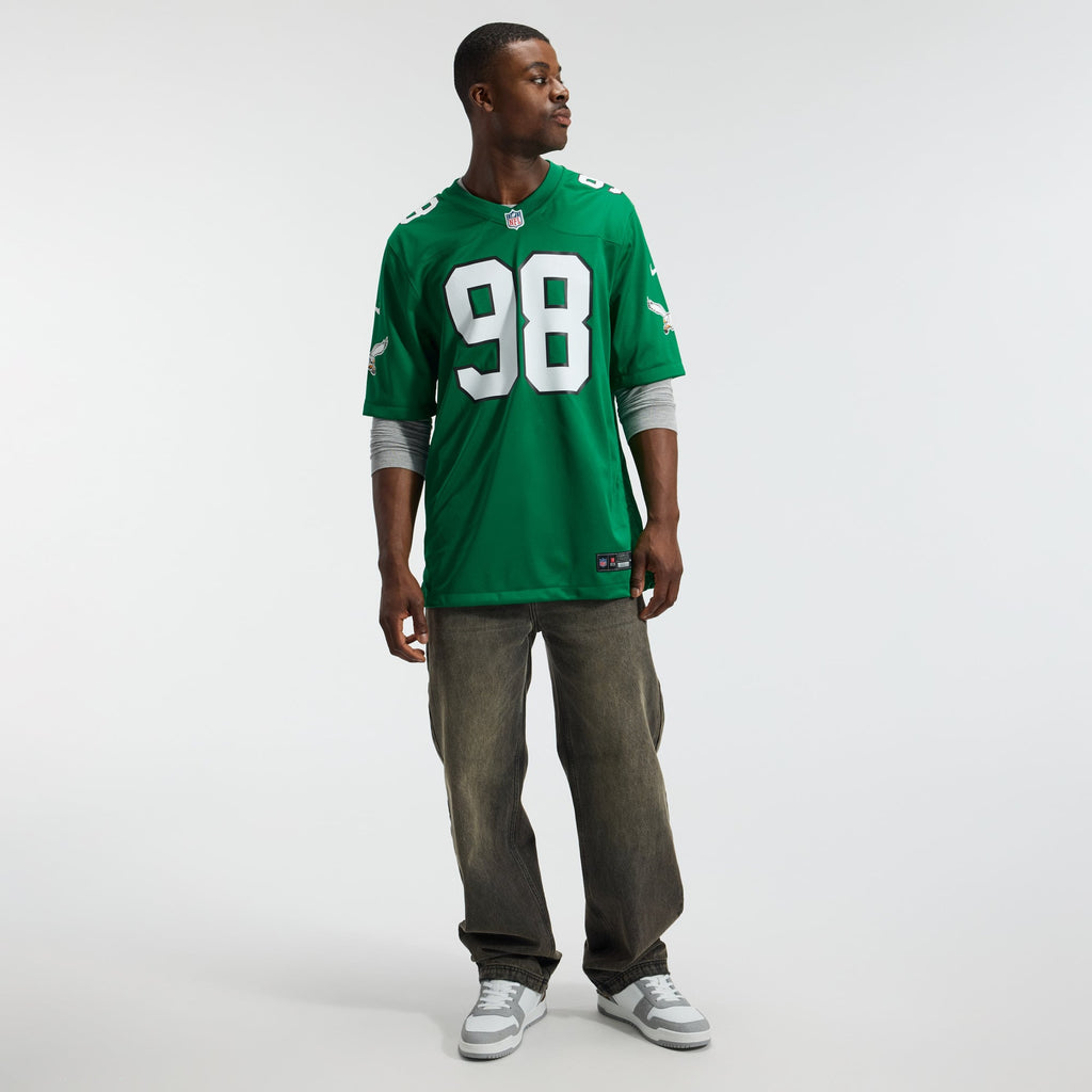 Men's Philadelphia Eagles Jalen Carter Nike  Midnight Green Team Game Jersey
