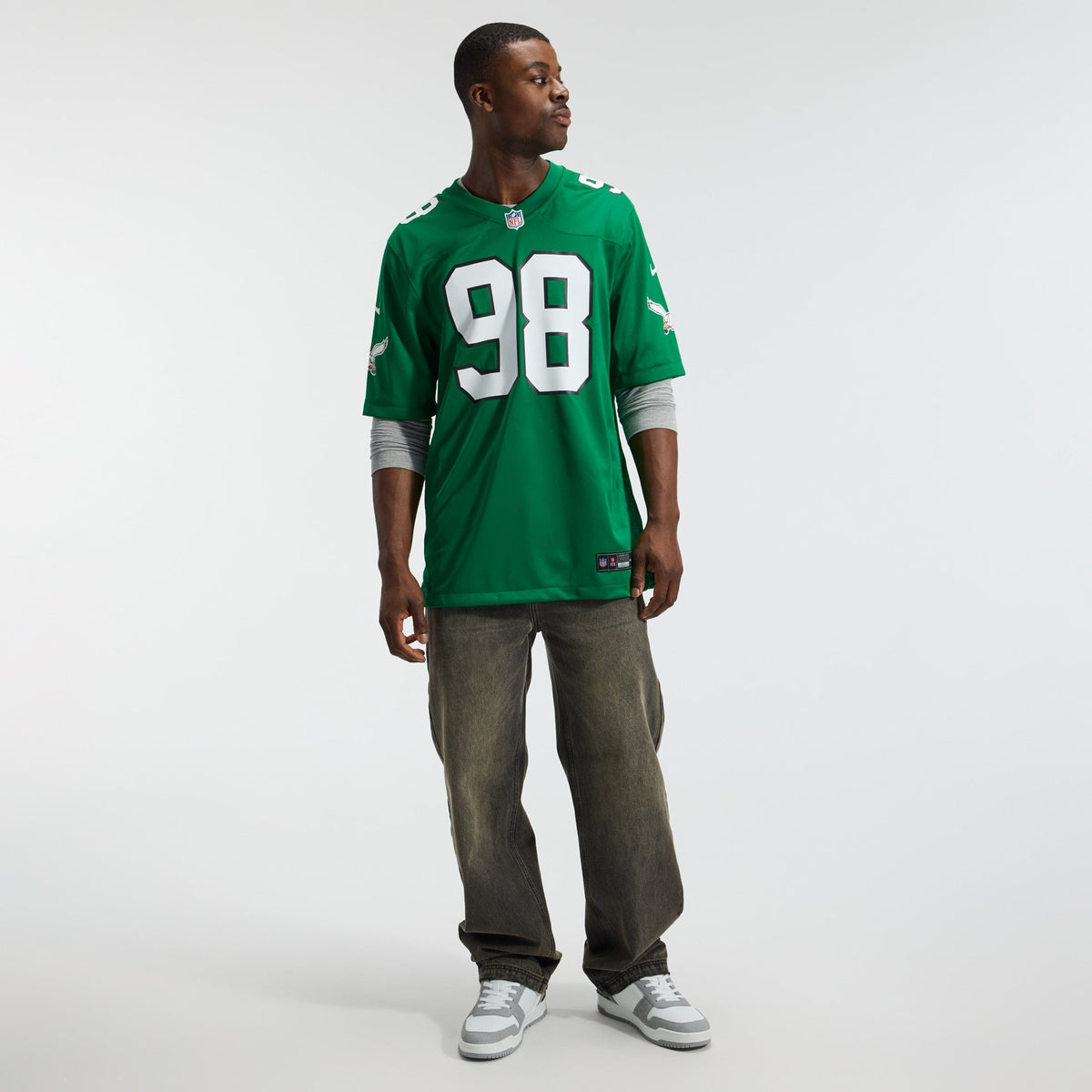 Men's Philadelphia Eagles Jalen Carter Nike  Midnight Green Team Game Jersey