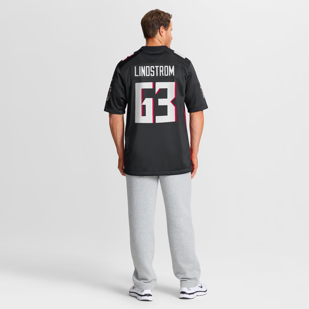 Men's Atlanta Falcons Chris Lindstrom Nike Black Game Jersey