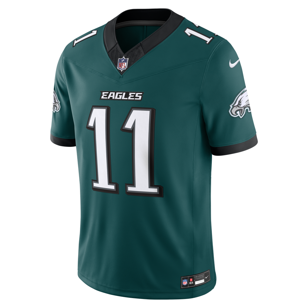 Men's Philadelphia Eagles A.J. Brown Nike Midnight Green Team Vapor F.U.S.E. Stitched Limited Jersey