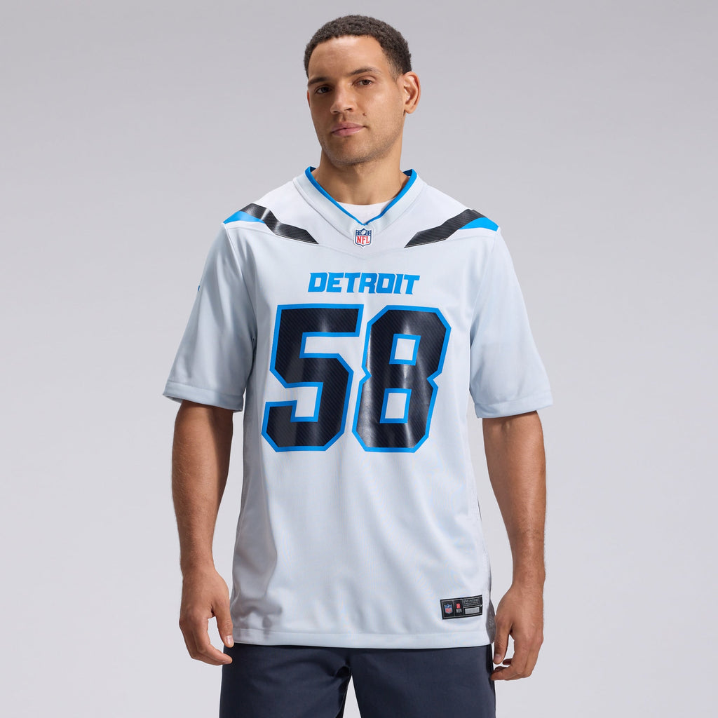Men's Detroit Lions Penei Sewell Nike Silver 2026 Rivalries Collection Game Jersey