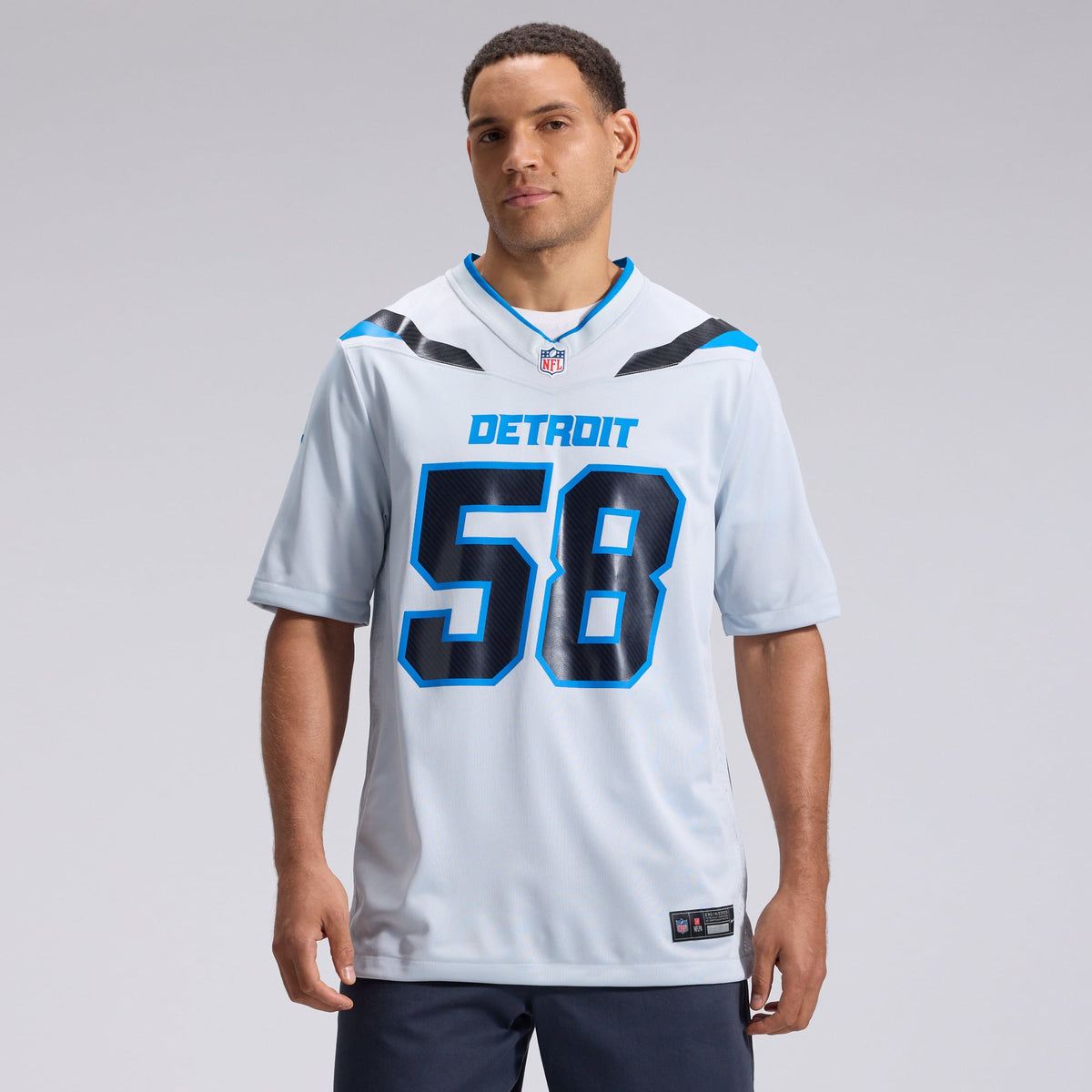 Men's Detroit Lions Penei Sewell Nike Silver 2026 Rivalries Collection Game Jersey
