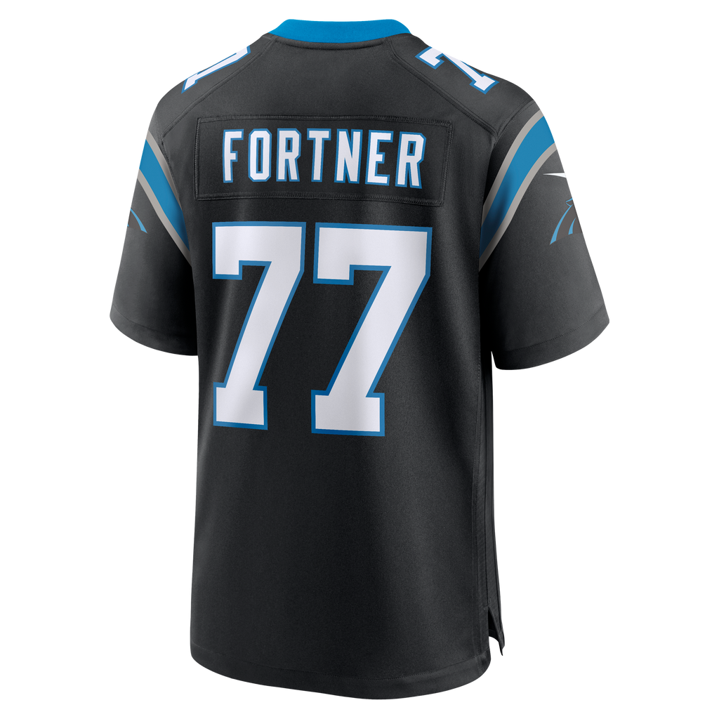 Men's Carolina Panthers Luke Fortner Nike  Black Team Game Jersey