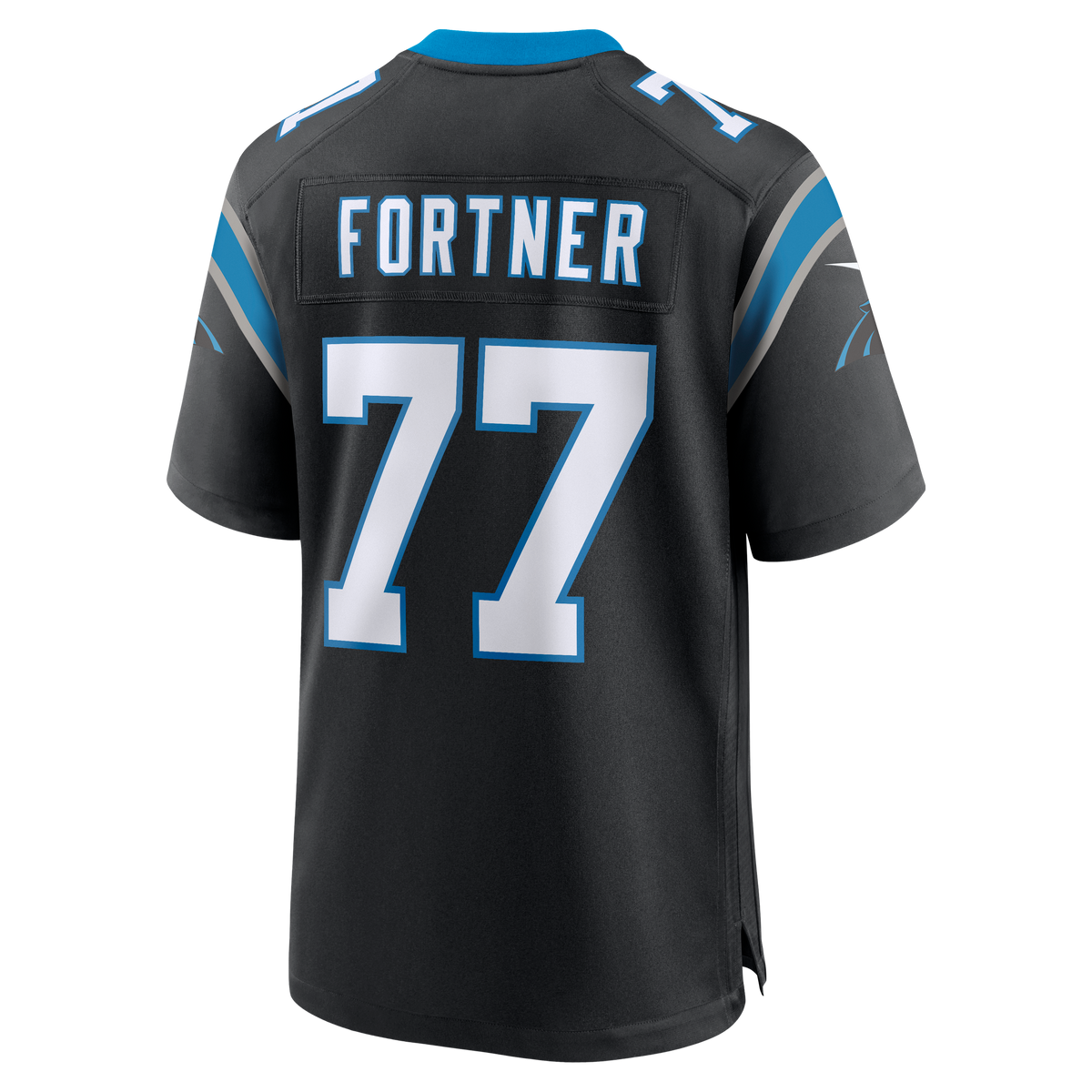 Men's Carolina Panthers Luke Fortner Nike  Black Team Game Jersey