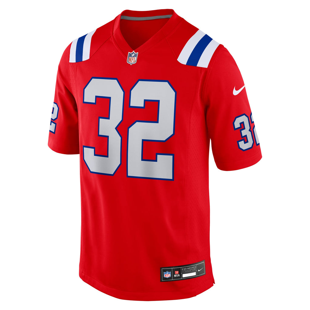 Men's New England Patriots TreVeyon Henderson Nike Red Alternate Game Player Jersey