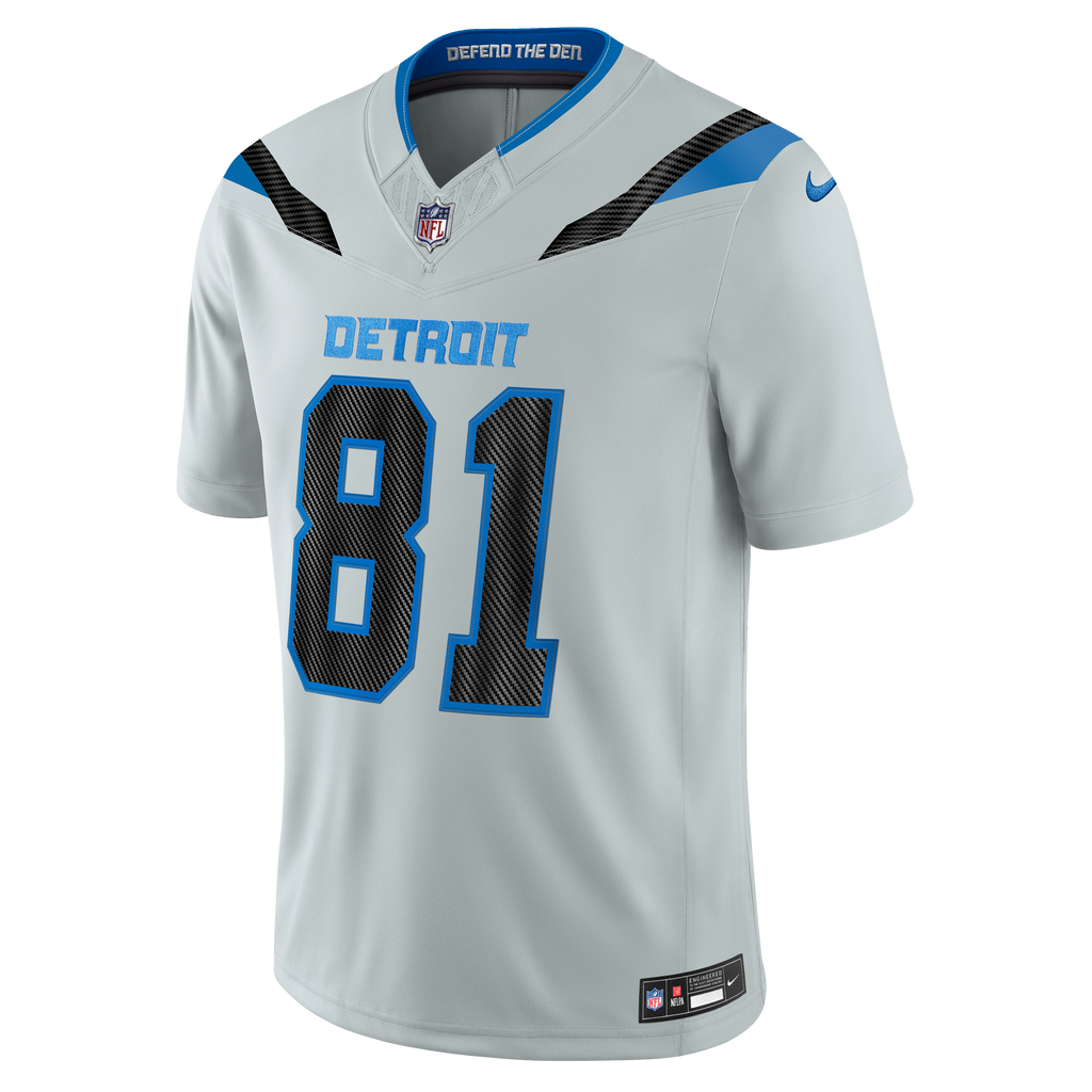 Men's Detroit Lions Calvin Johnson Nike Silver 2026 Rivalries Collection Stitched Limited Jersey