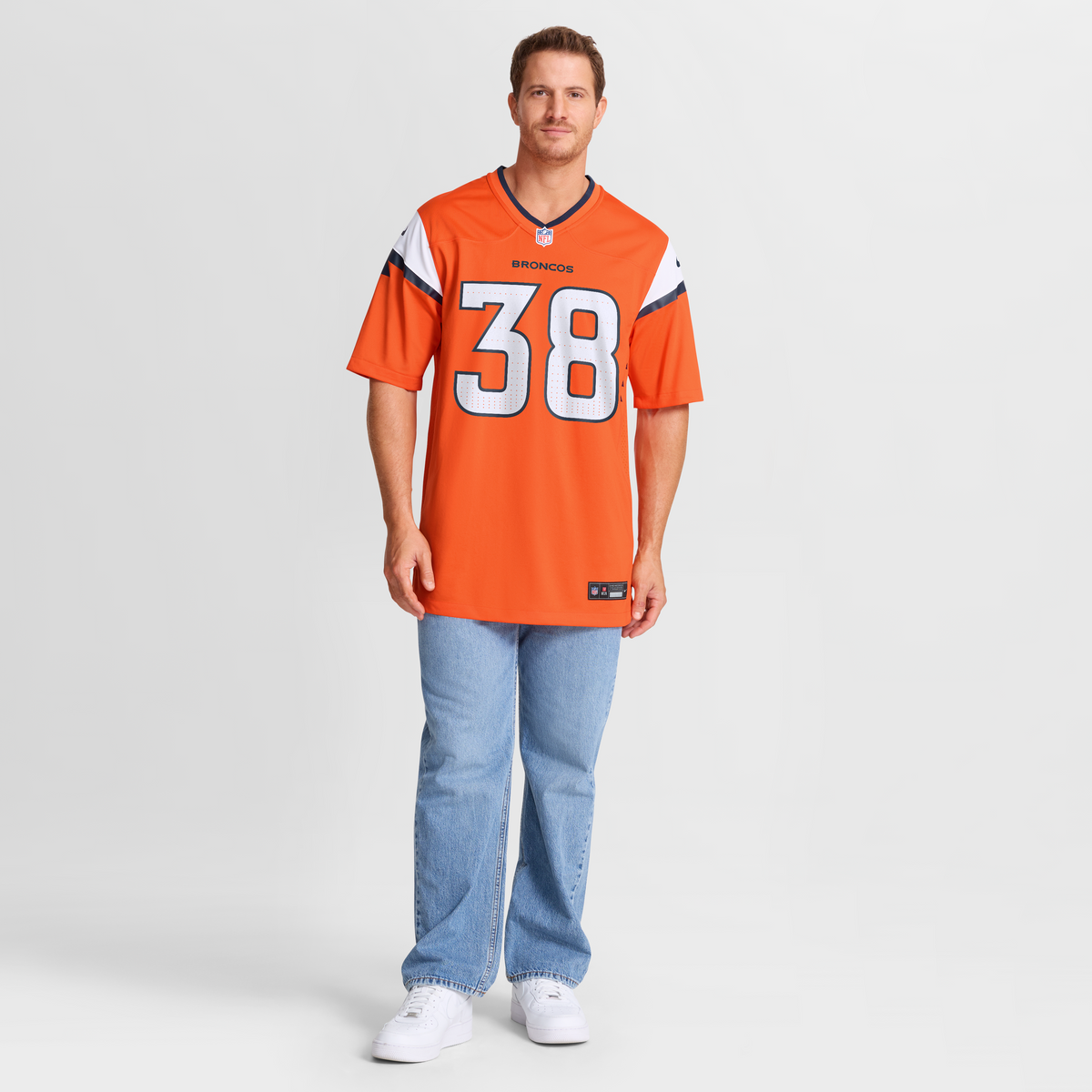 Men's Denver Broncos Jaleel McLaughlin Nike  White Game Jersey
