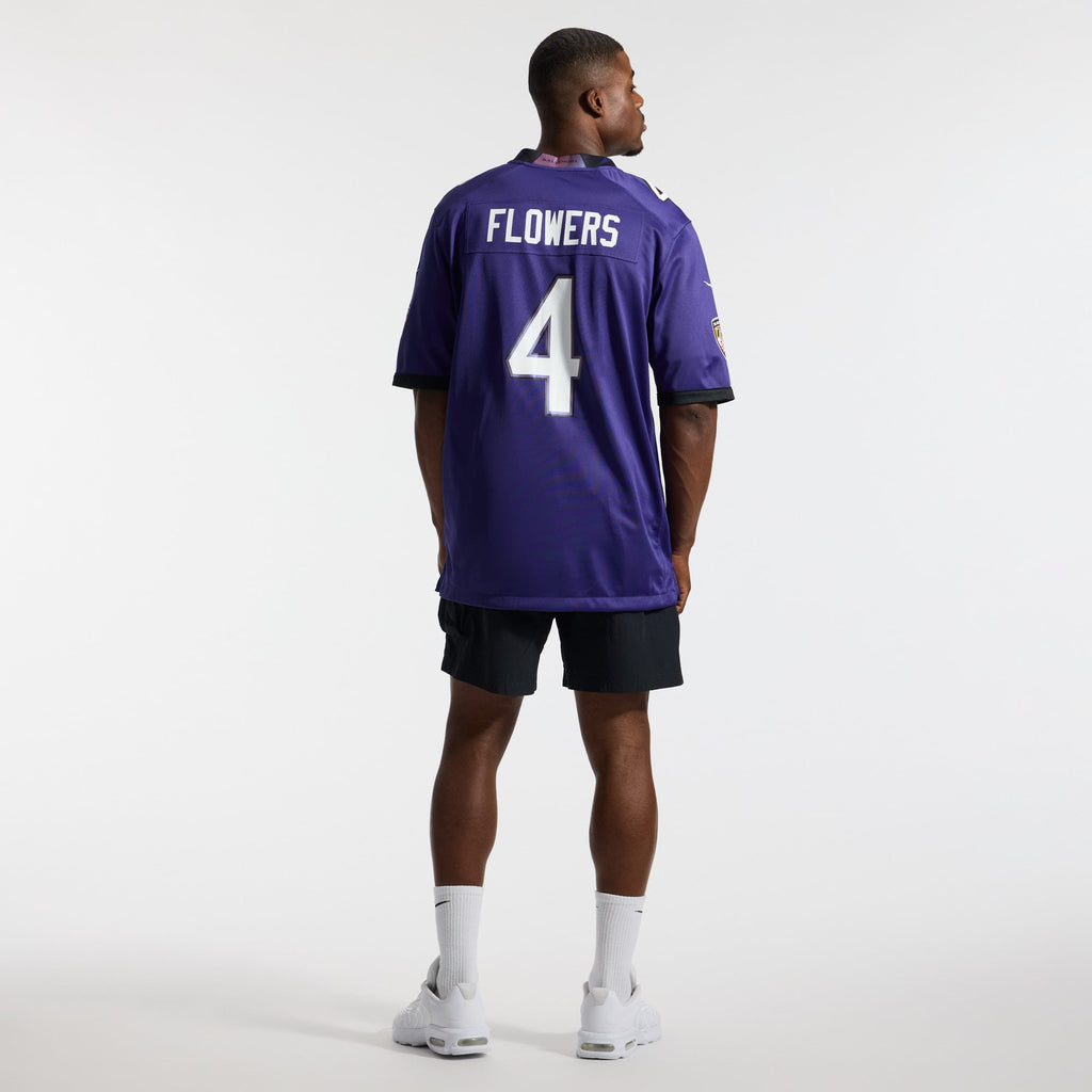 Men's Baltimore Ravens Zay Flowers Nike Purple Team Game Jersey