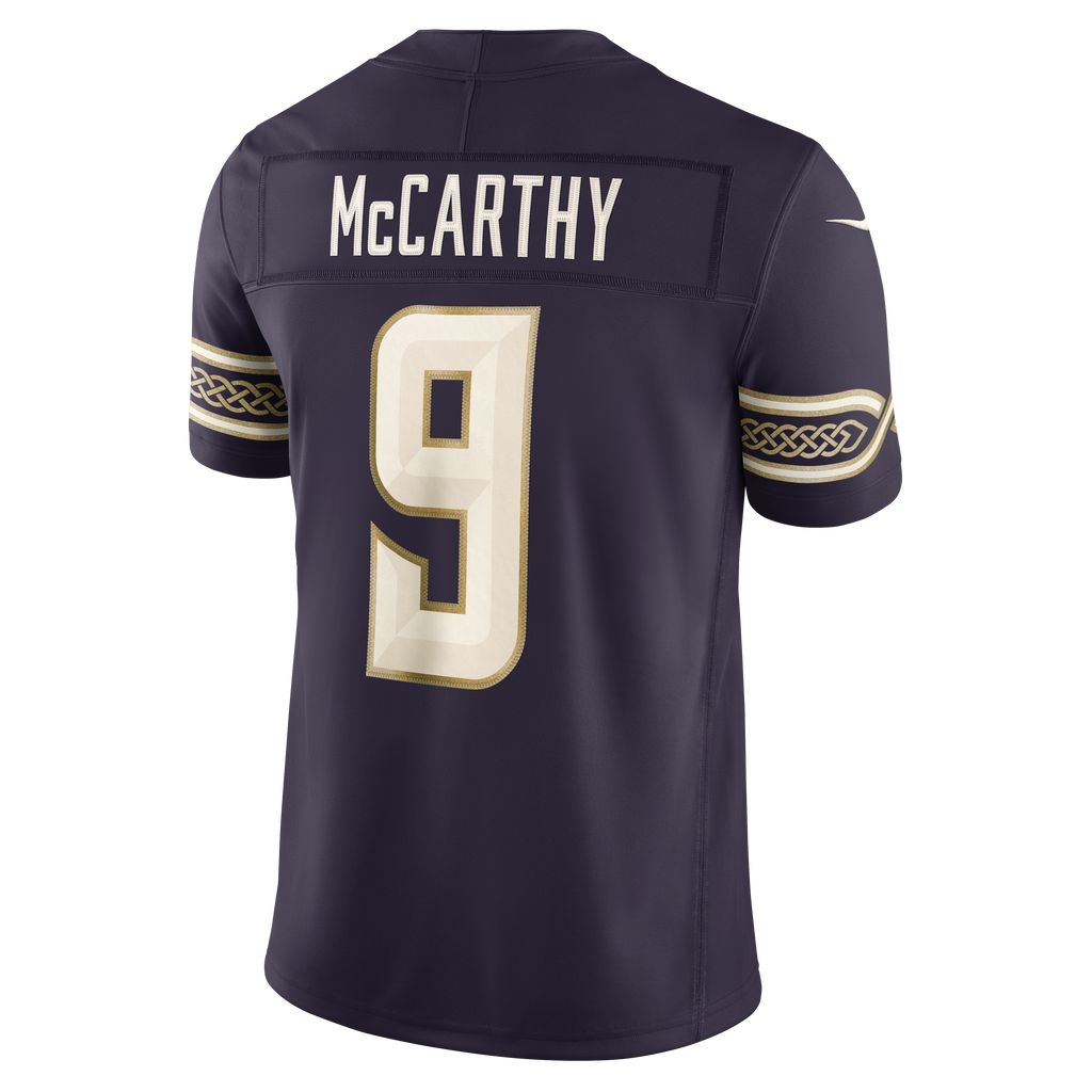 Men's Minnesota Vikings J.J. McCarthy Nike Purple 2026 Rivalries Collection Stitched Limited Jersey
