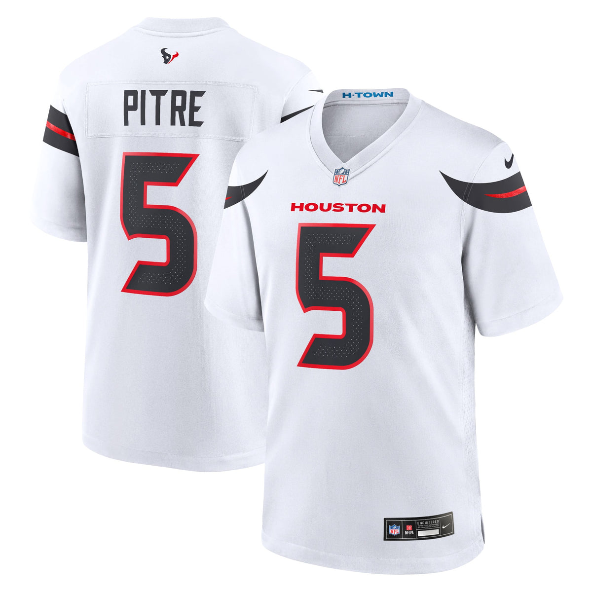 Men's Houston Texans Jalen Pitre Nike Navy Game Jersey