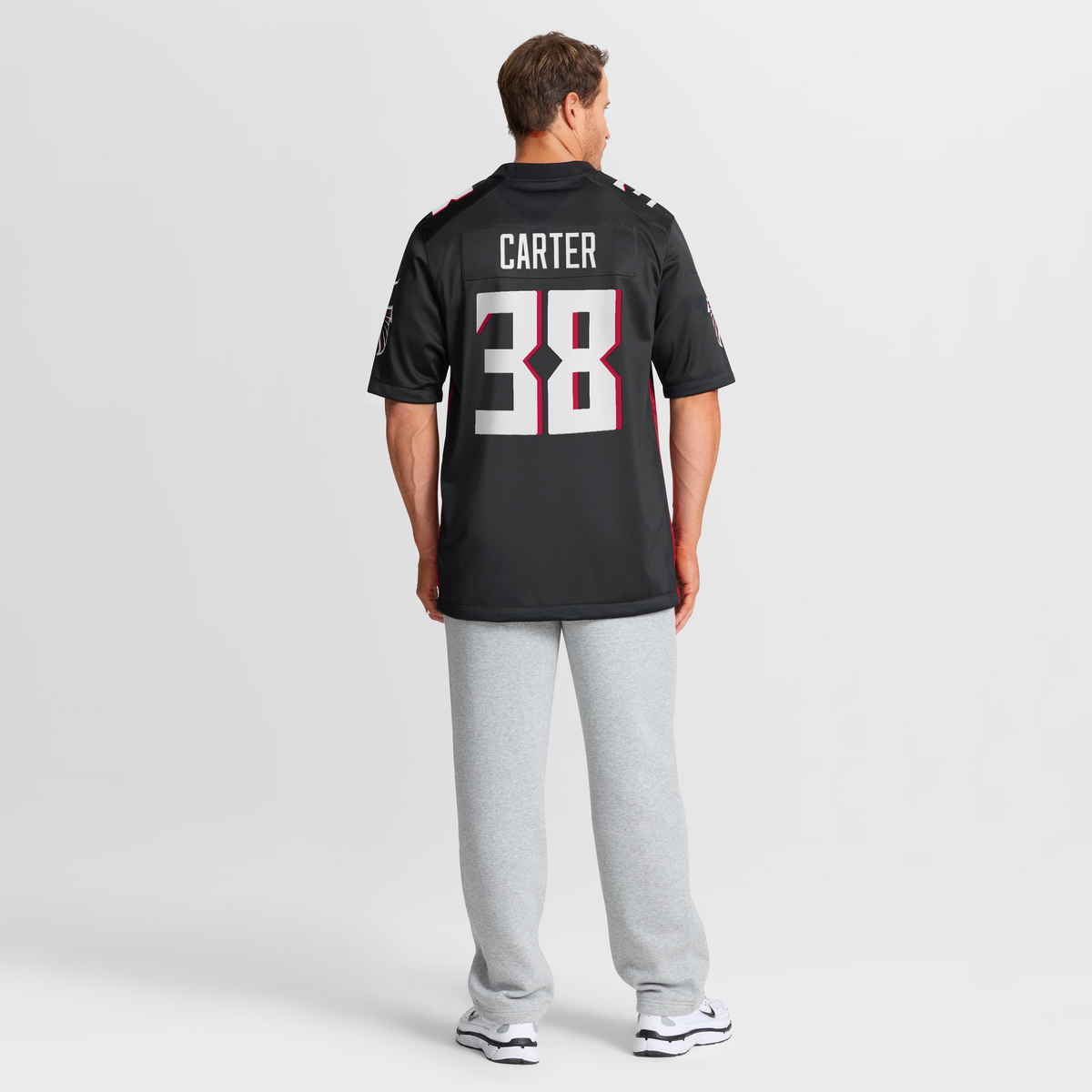 Men's Atlanta Falcons Nathan Carter Nike  Black Team Game Jersey