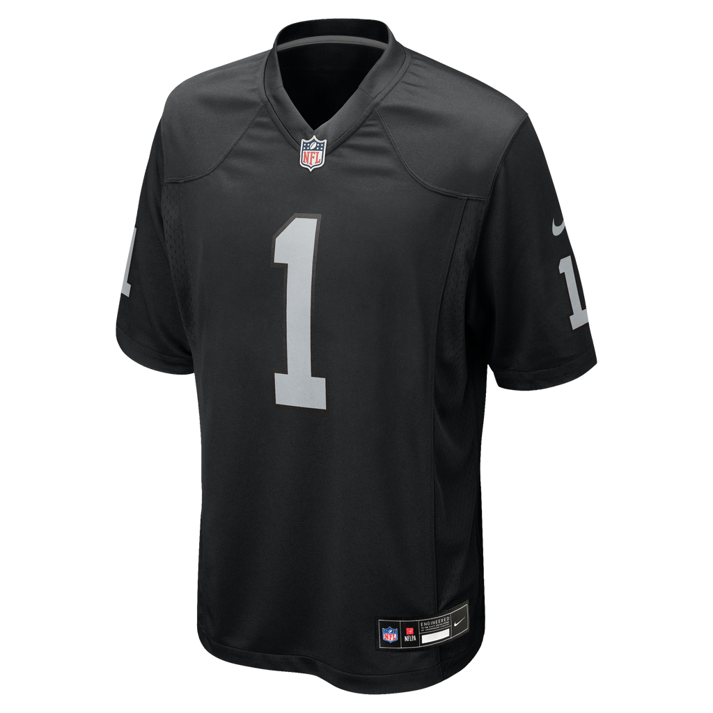 Men's Las Vegas Raiders Number 1 Groom Nike Black Game Jersey