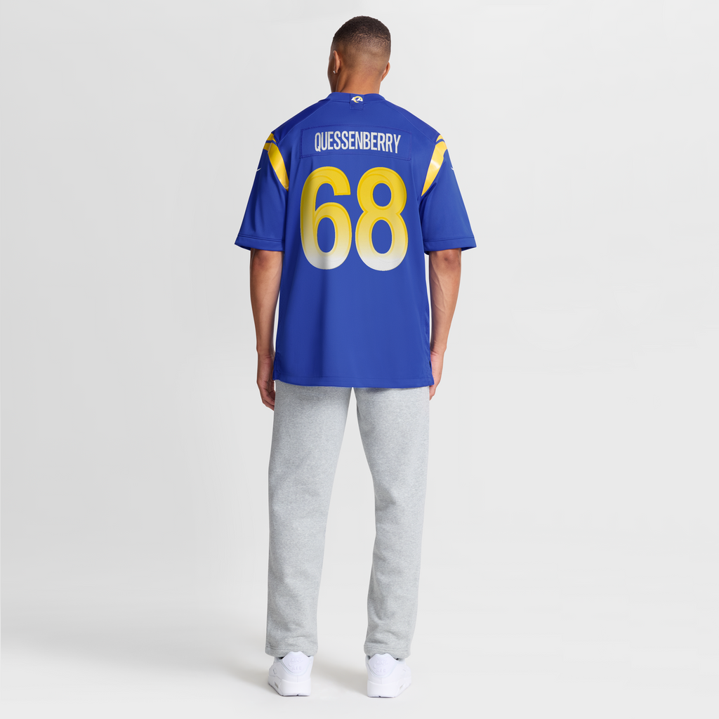 Men's Los Angeles Rams David Quessenberry Nike  Royal Team Game Jersey