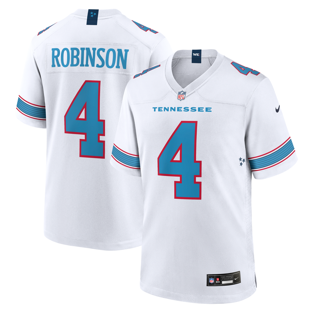 Men's Tennessee Titans Wan'Dale Robinson Nike Light Blue Team Game Jersey