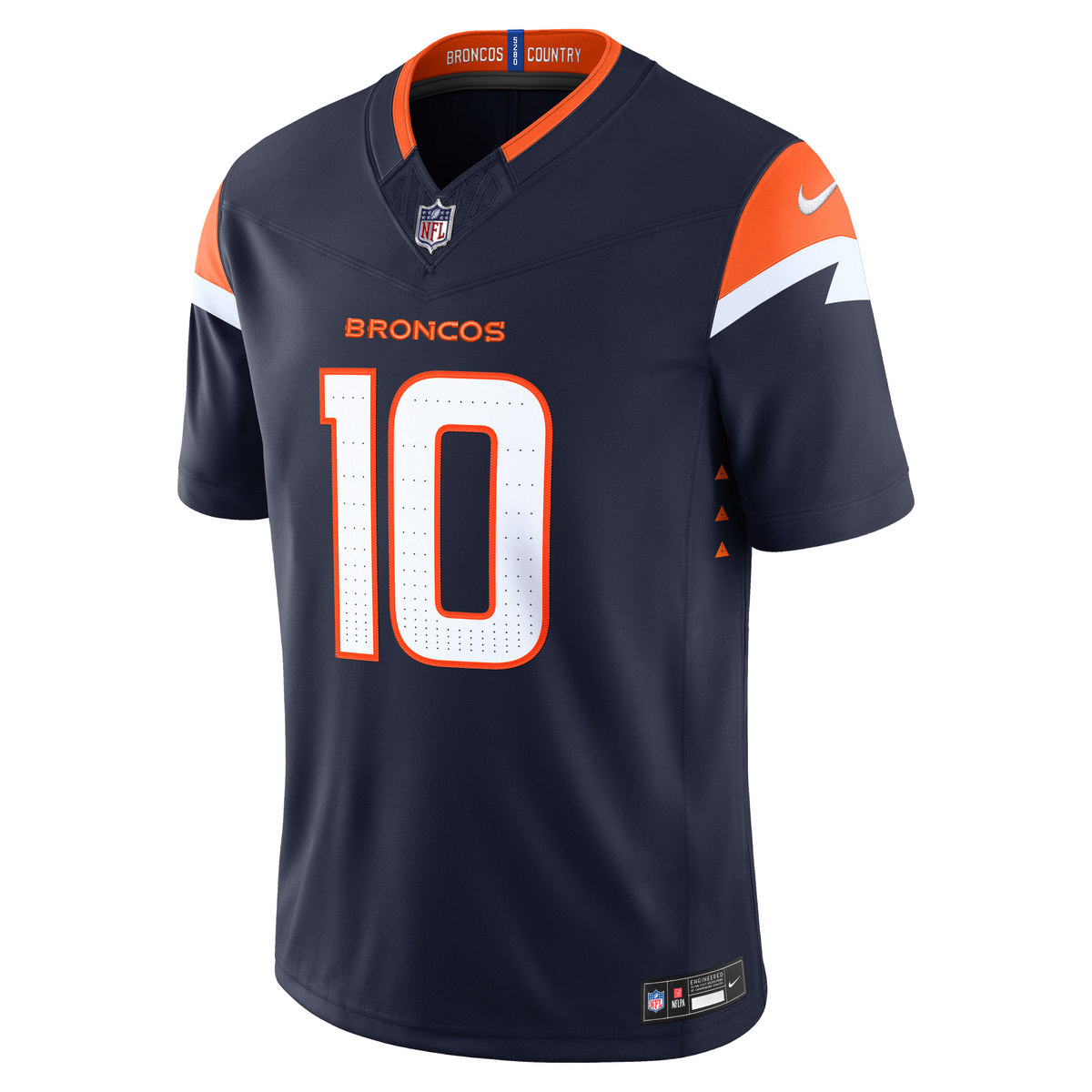 Men's Denver Broncos Bo Nix Nike White Vapor F.U.S.E. Stitched Limited Jersey