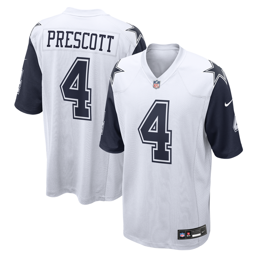 Men's Dallas Cowboys Dak Prescott Nike White Alternate Game Team Jersey