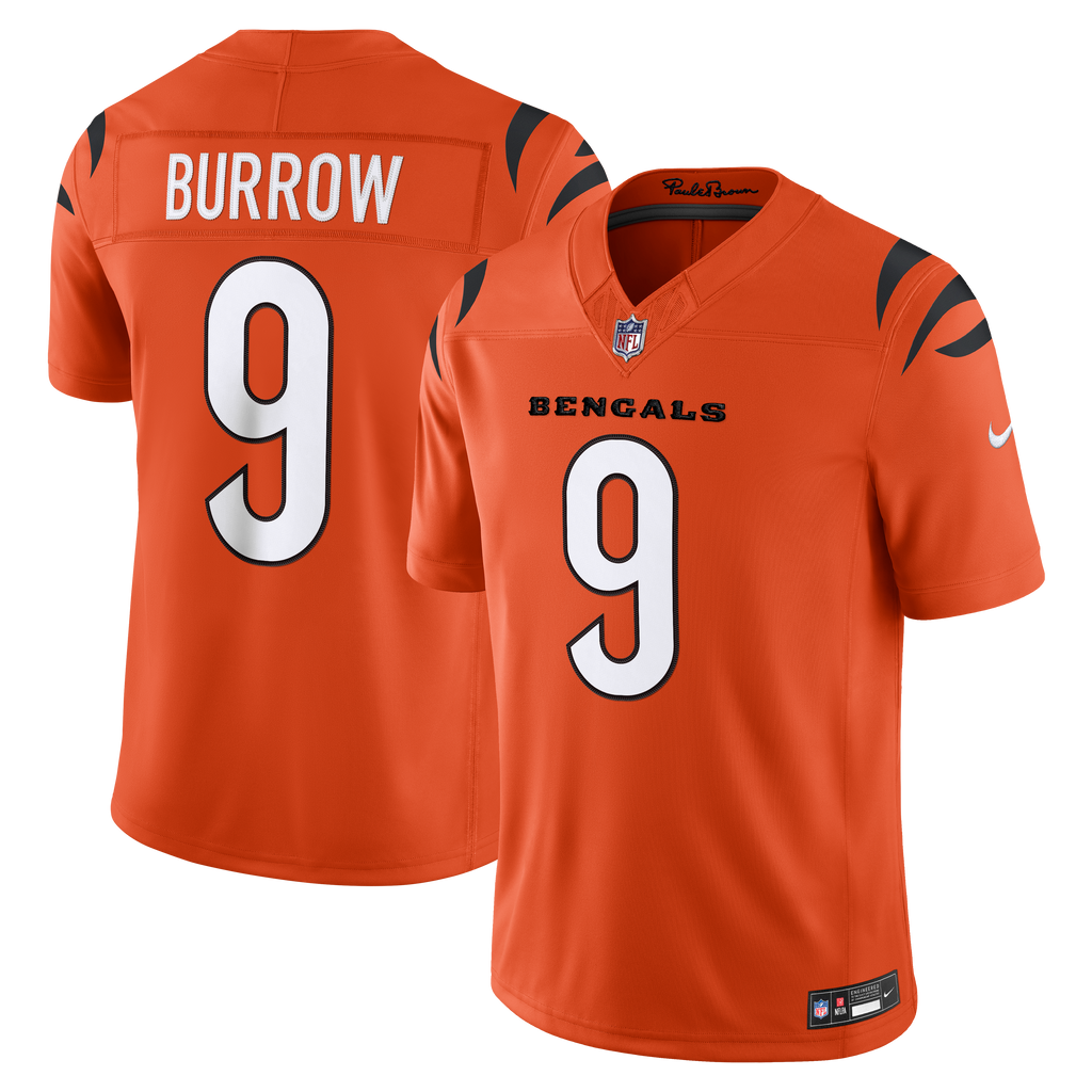 Men's Cincinnati Bengals Joe Burrow Nike Orange Alternate Vapor F.U.S.E. Stitched Limited Jersey