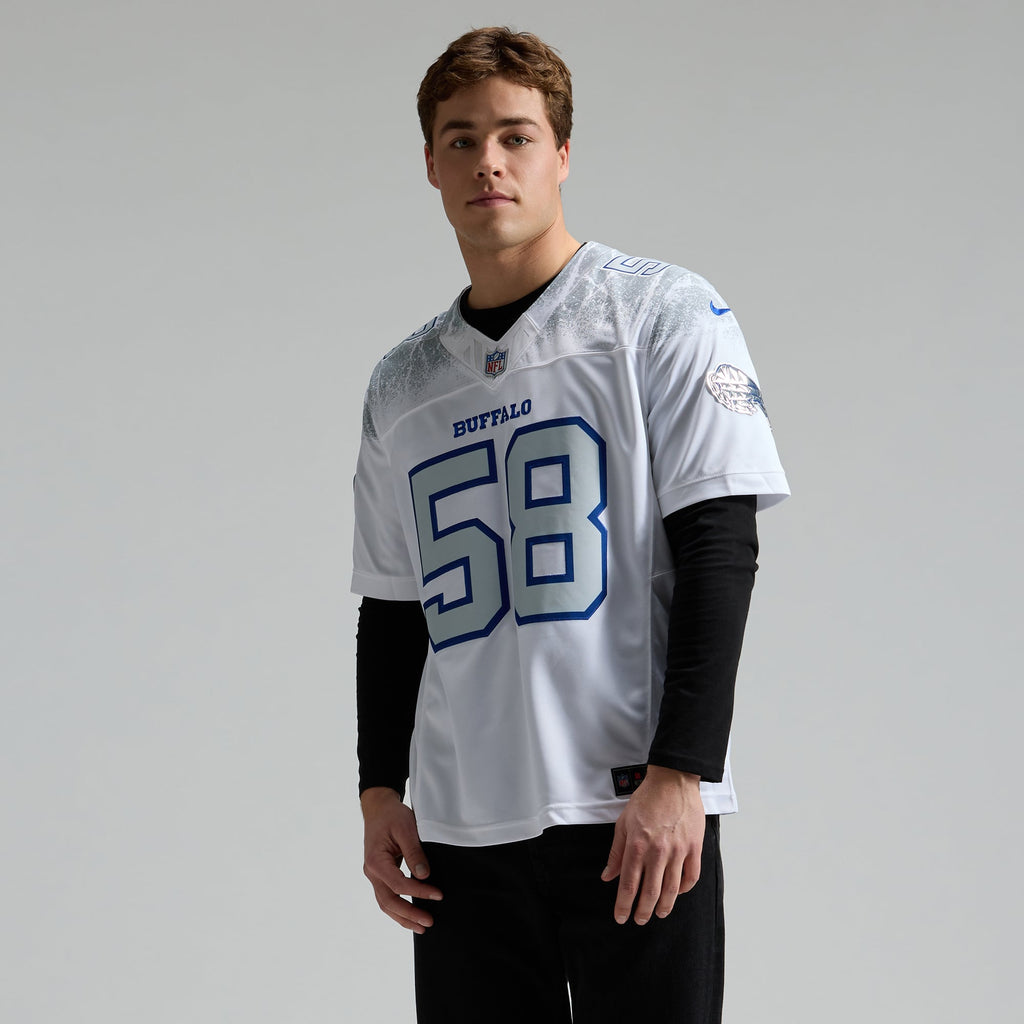 Men's Buffalo Bills Matt Milano Nike White Rivalries Collection Stitched Limited Jersey