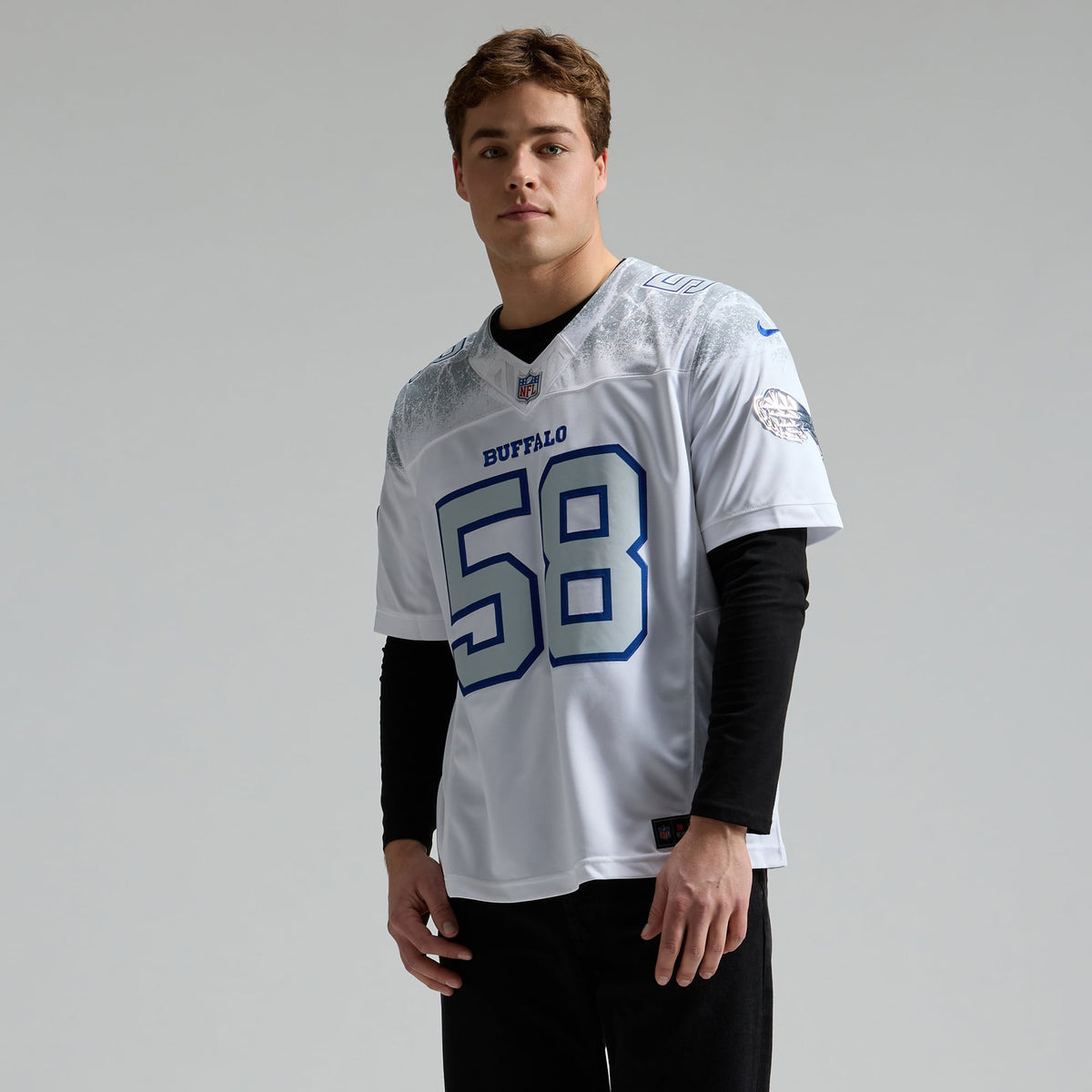 Men's Buffalo Bills Matt Milano Nike White Rivalries Collection Stitched Limited Jersey