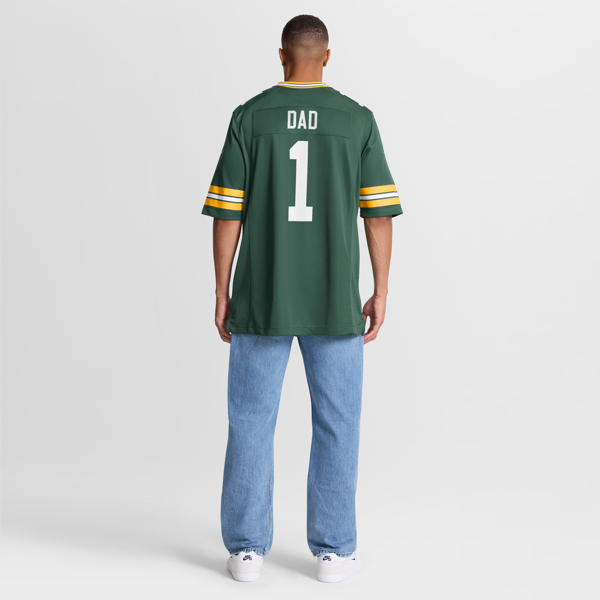 Men's Green Bay Packers Number 1 Dad Nike Green Game Jersey