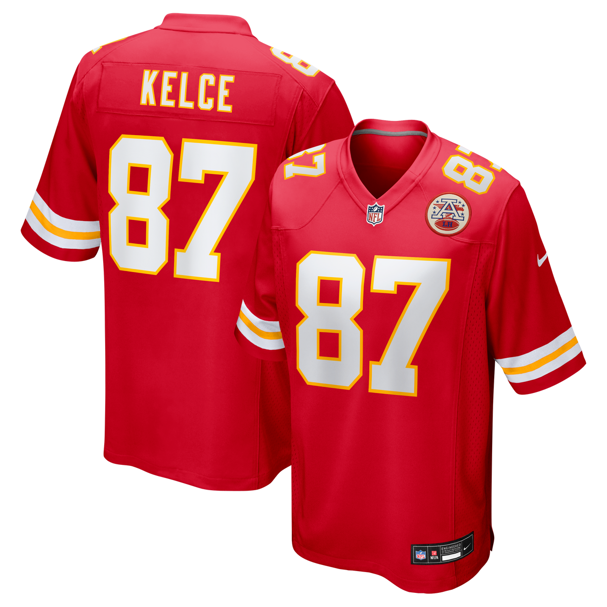 Men's Kansas City Chiefs Travis Kelce Nike White Player Game Jersey