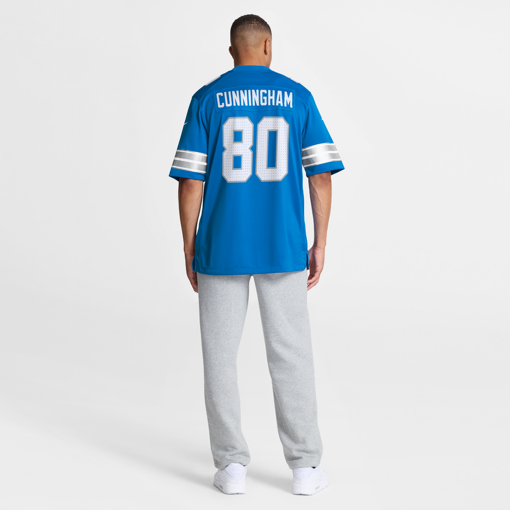 Men's Detroit Lions Malik Cunningham Nike  Blue Team Game Jersey