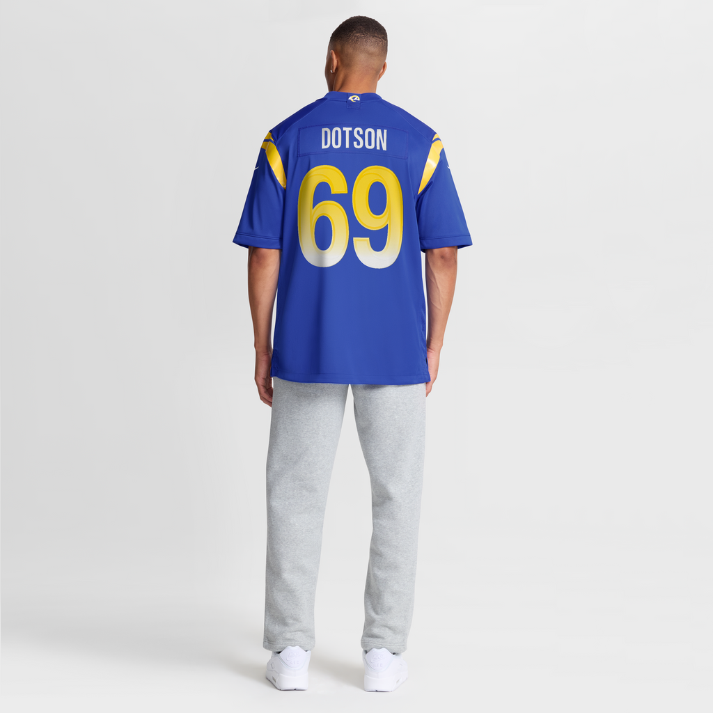 Men's Los Angeles Rams Kevin Dotson Nike  Royal  Game Jersey