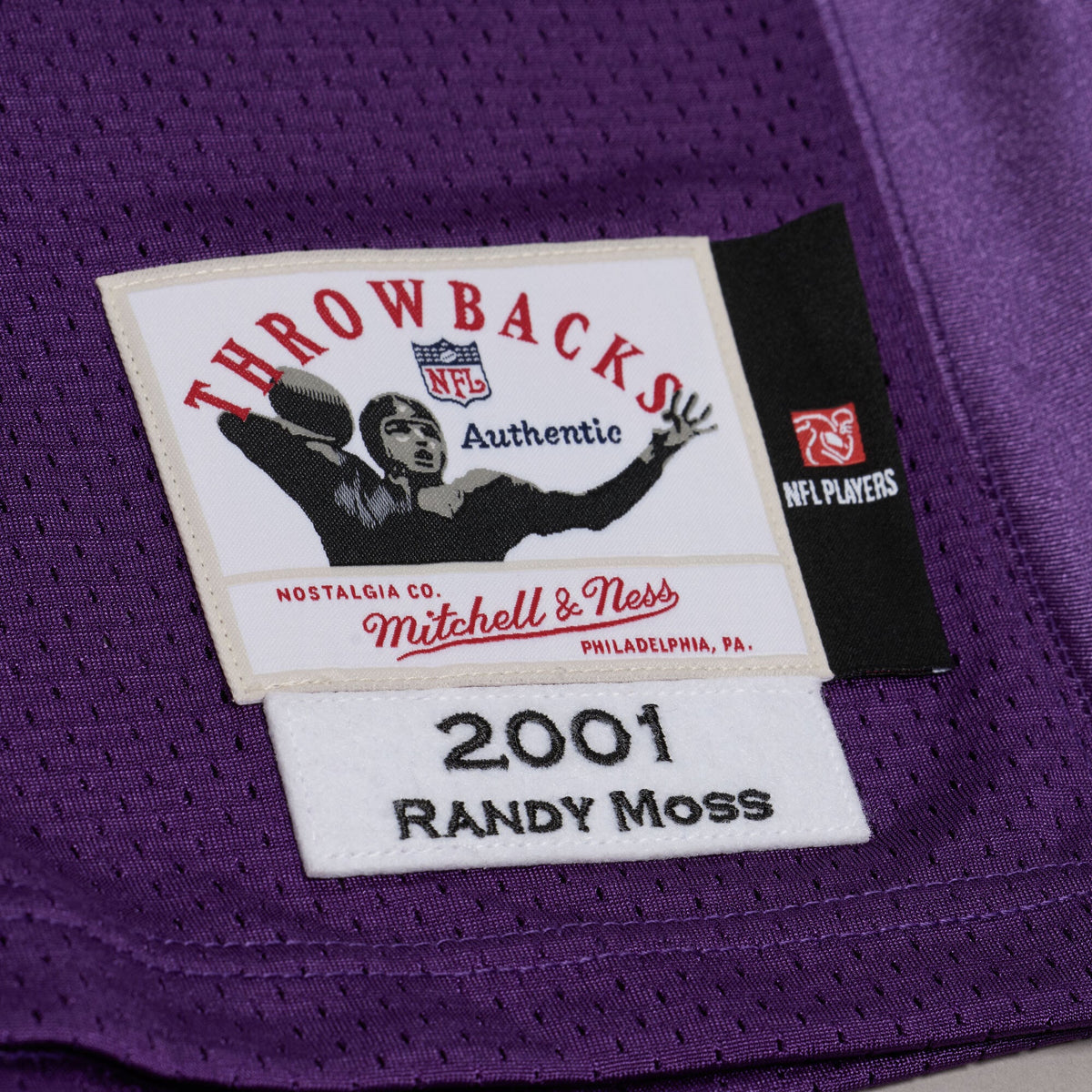 Men's Minnesota Vikings Randy Moss Mitchell & Ness Purple 2001 Authentic Throwback Jersey