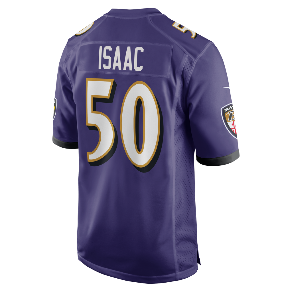Men's Baltimore Ravens Adisa Isaac Nike  Purple Team Game Jersey