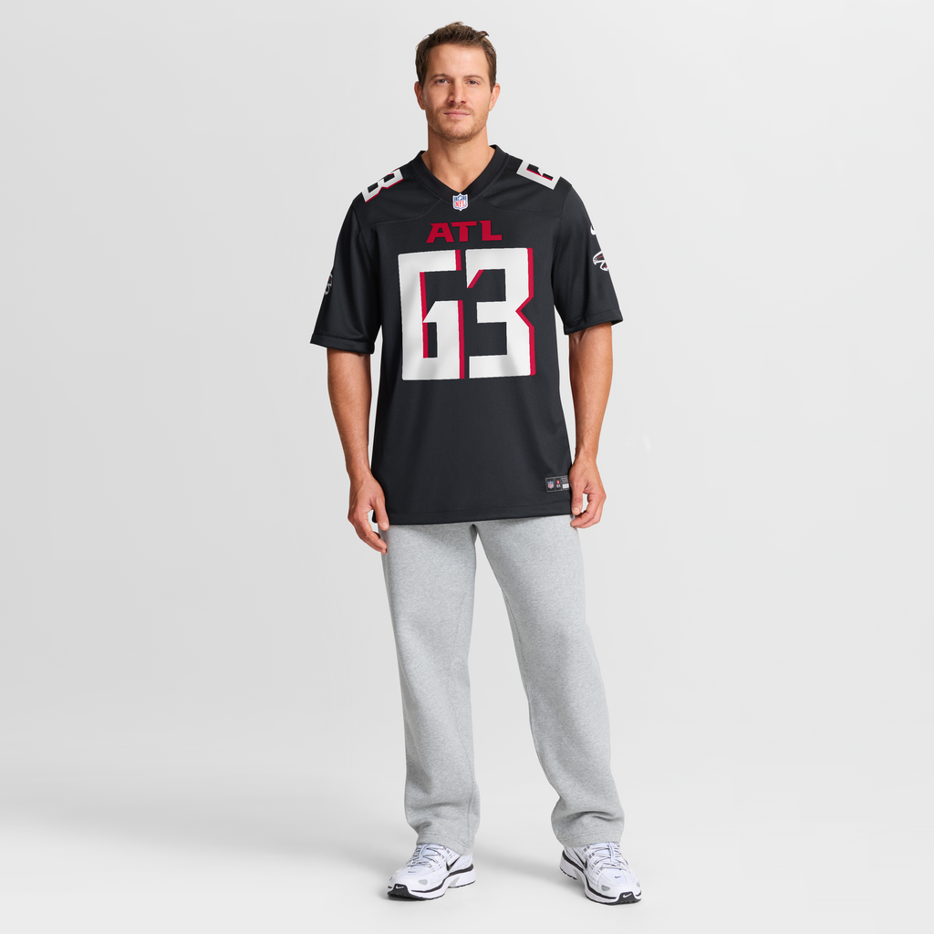 Men's Atlanta Falcons Chris Lindstrom Nike Black Game Jersey