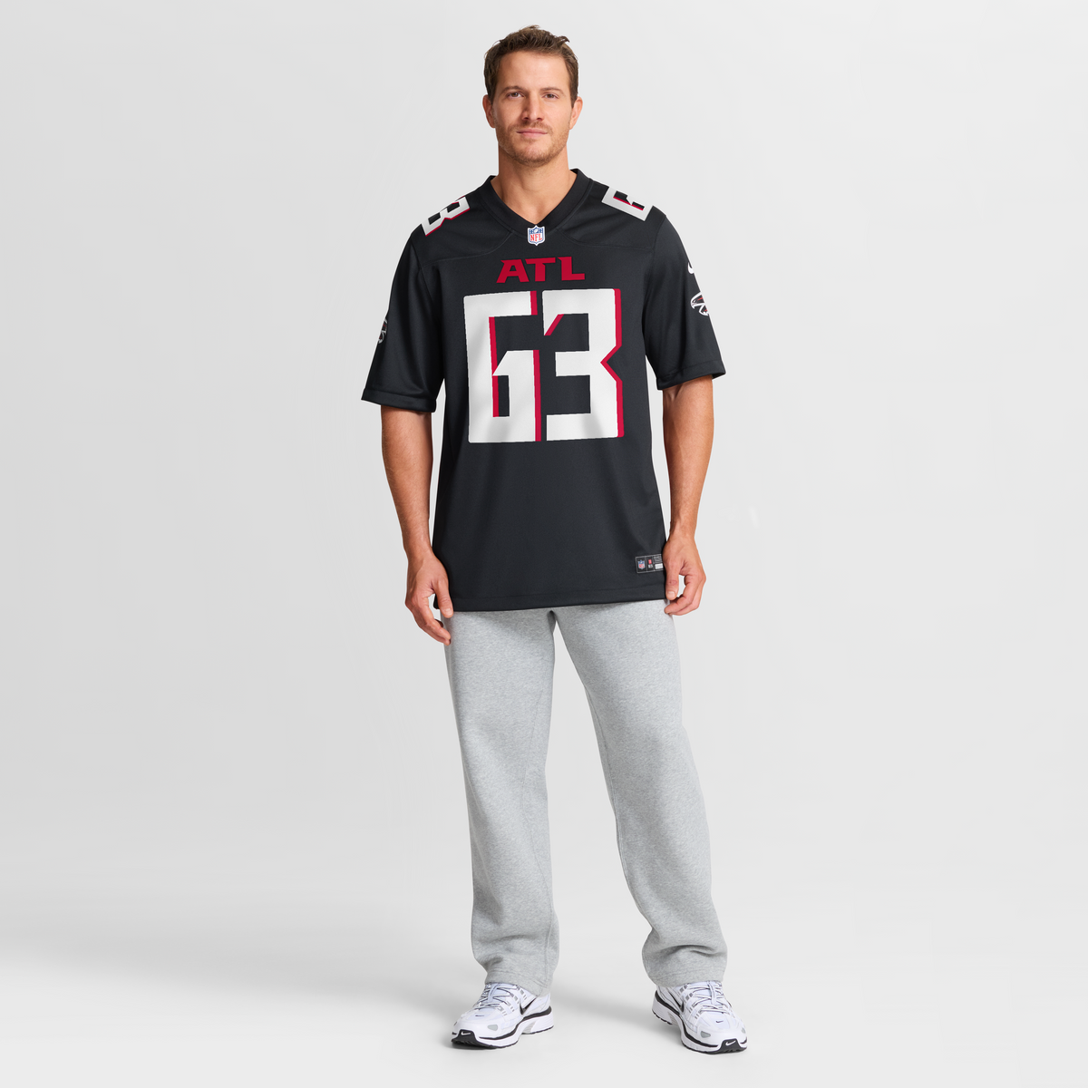 Men's Atlanta Falcons Chris Lindstrom Nike Black Game Jersey