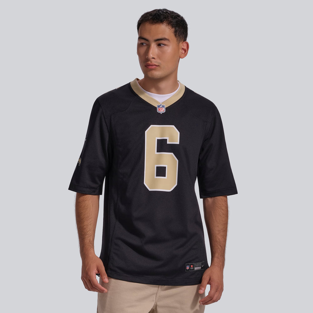 Men's New Orleans Saints Tyler Shough Nike Black Game Jersey