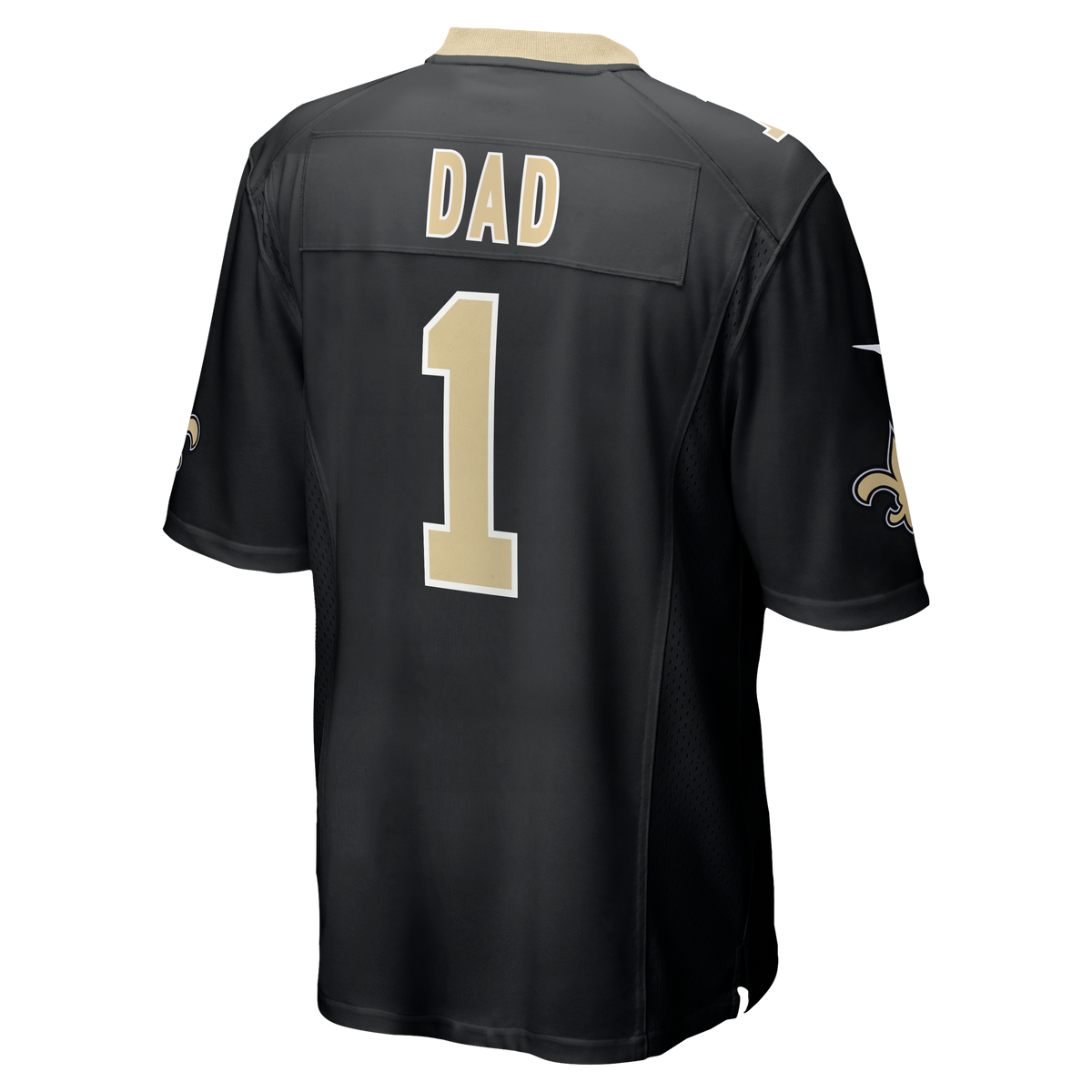 Men's New Orleans Saints Number 1 Dad Nike Black Game Jersey