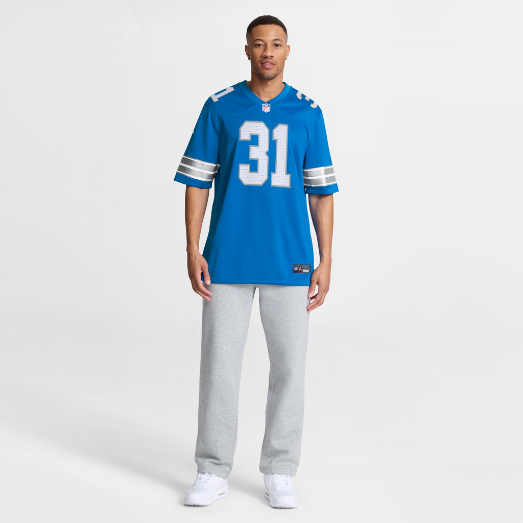 Men's Detroit Lions Kerby Joseph Nike  Blue Team Game Jersey
