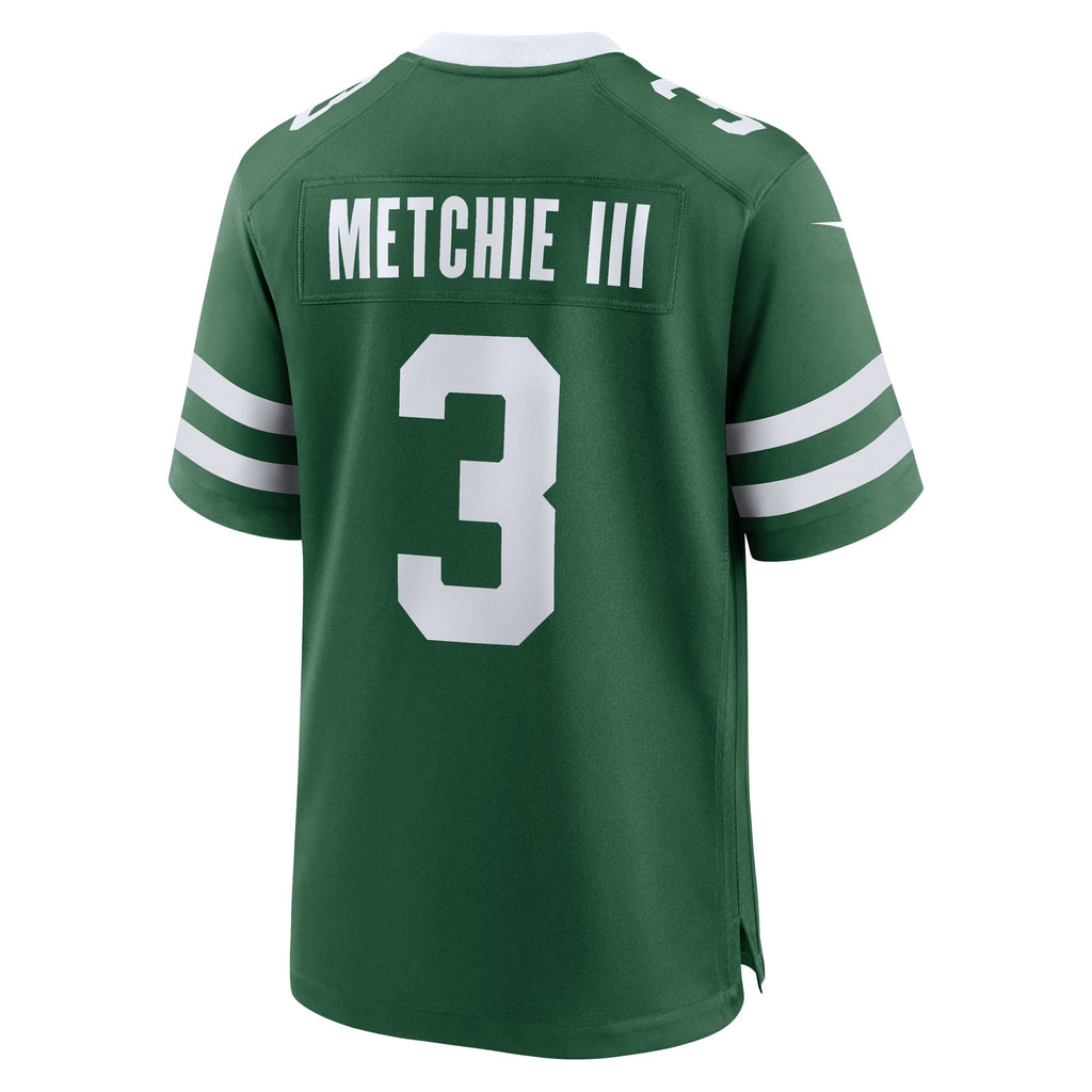 Men's New York Jets John Metchie III Nike Legacy Green Team Game Jersey