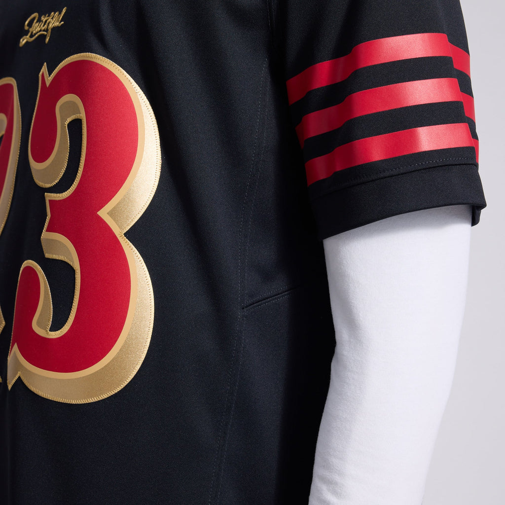 Men's San Francisco 49ers Christian McCaffrey Nike Black Rivalries Collection Stitched Limited Jersey