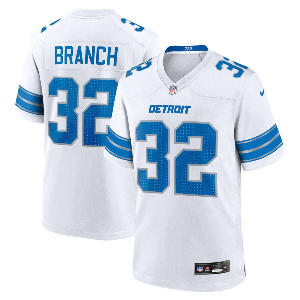 Men's Detroit Lions Brian Branch Nike Black Alternate Game Jersey