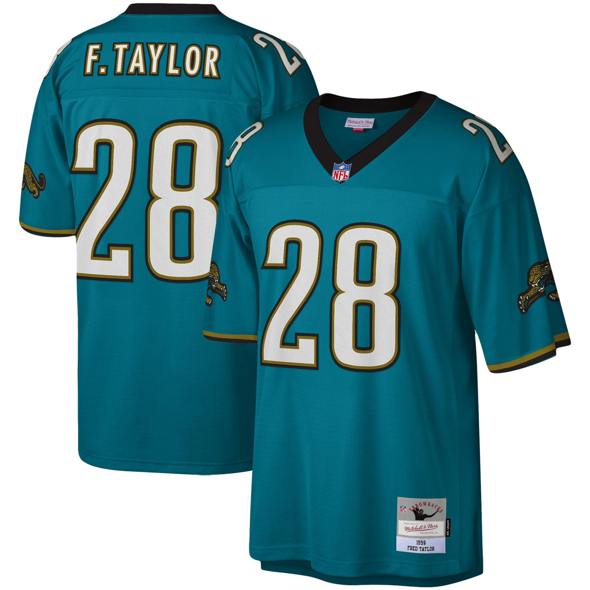 Men's Jacksonville Jaguars Fred Taylor Mitchell & Ness White Legacy Replica Jersey