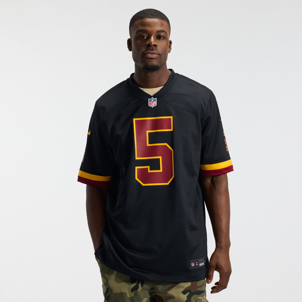 Hail Raiser Men's Washington Commanders Jayden Daniels Nike Black Alternate Game Jersey