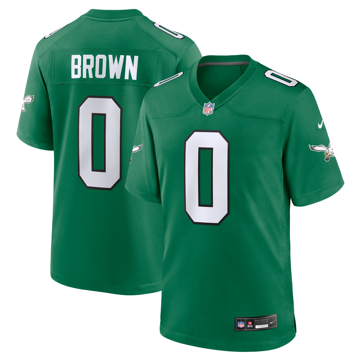 Men's Philadelphia Eagles Marquise Brown Nike  Kelly Green Alternate 2 Game Jersey