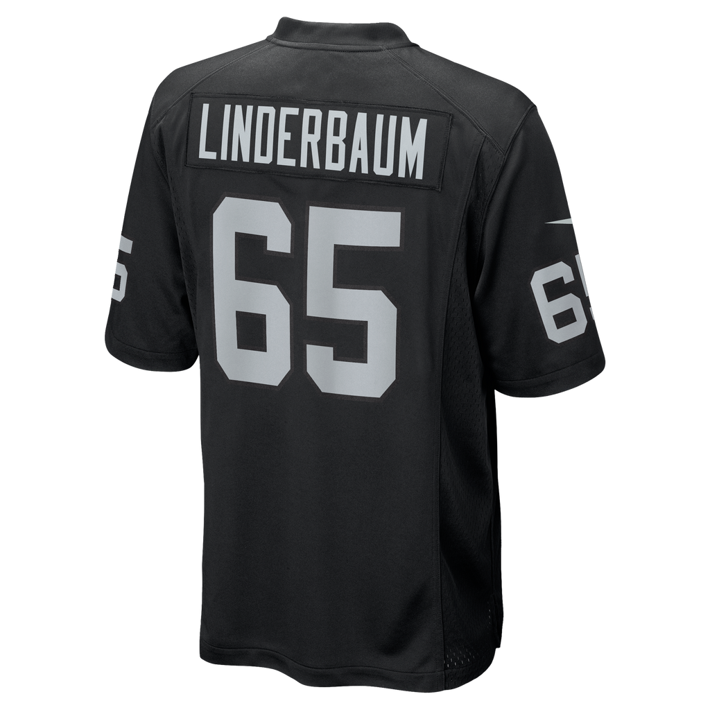 Men's Las Vegas Raiders Tyler Linderbaum Nike Black Team Game Jersey
