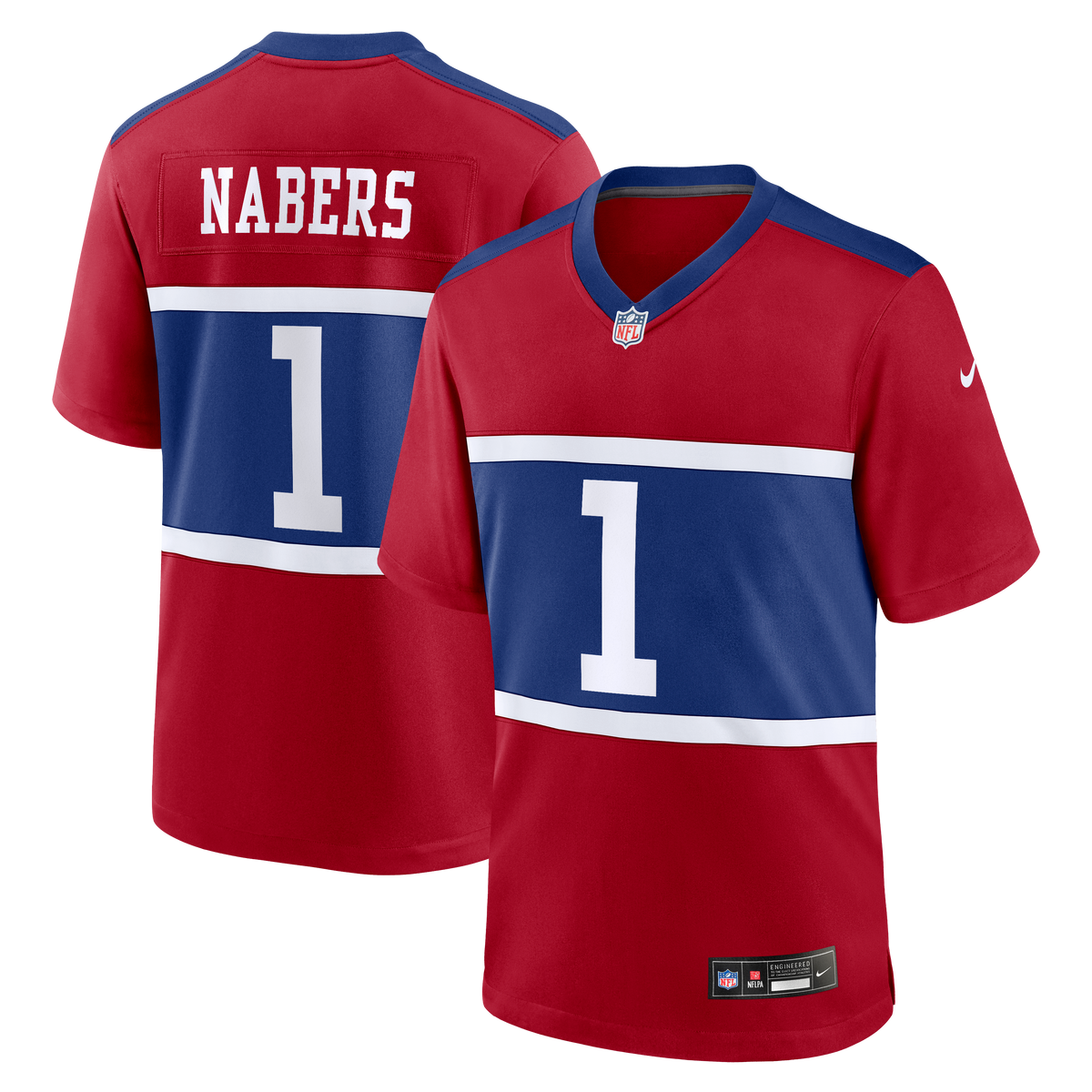 Men's New York Giants Malik Nabers Nike Century Red Alternate Game Jersey