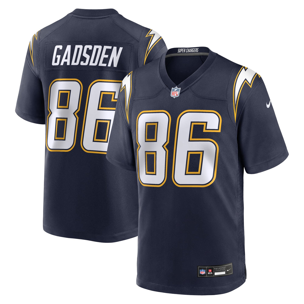 Men's Los Angeles Chargers Oronde Gadsden Nike  Gold Alternate Charger Power Game Jersey