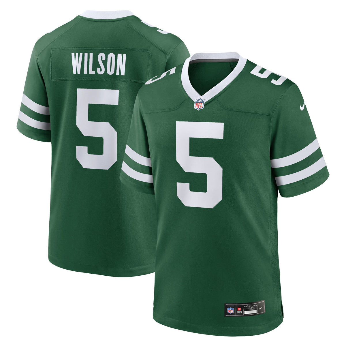 Men's New York Jets Garrett Wilson Nike Legacy White Game Jersey