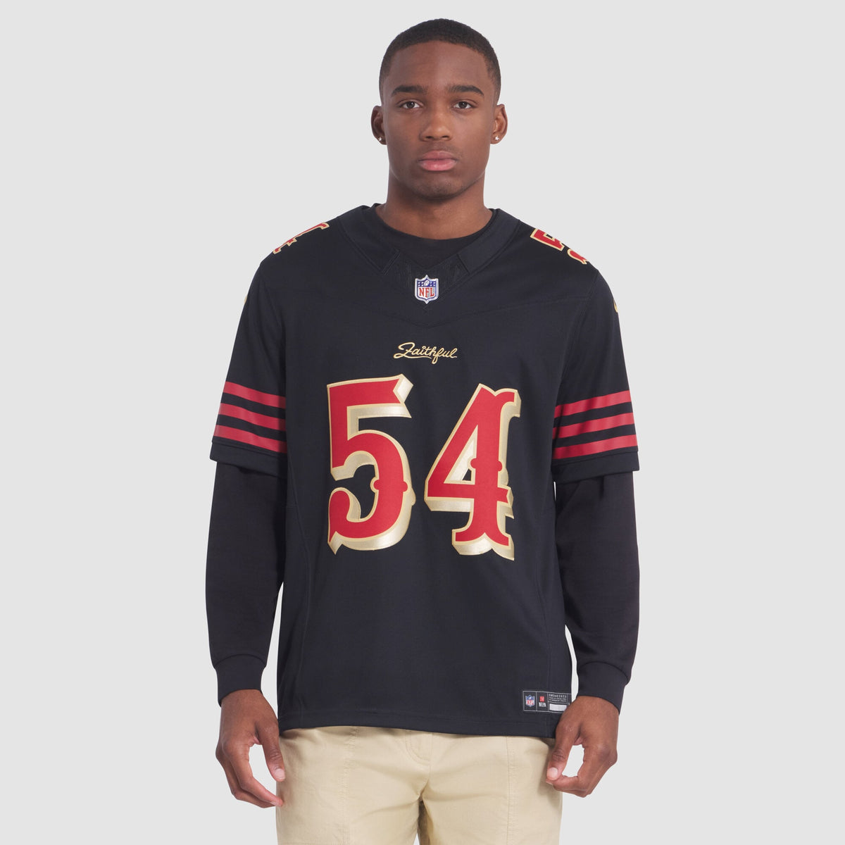 Men's San Francisco 49ers Fred Warner Nike Black Rivalries Collection Stitched Limited Jersey