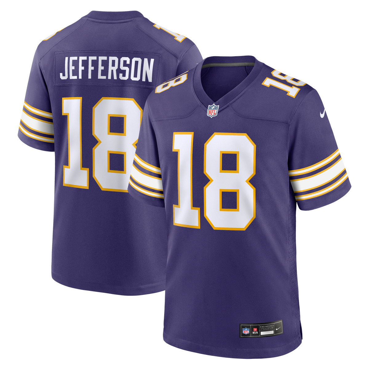 Men's Minnesota Vikings Justin Jefferson Nike White Alternate Game Player Jersey