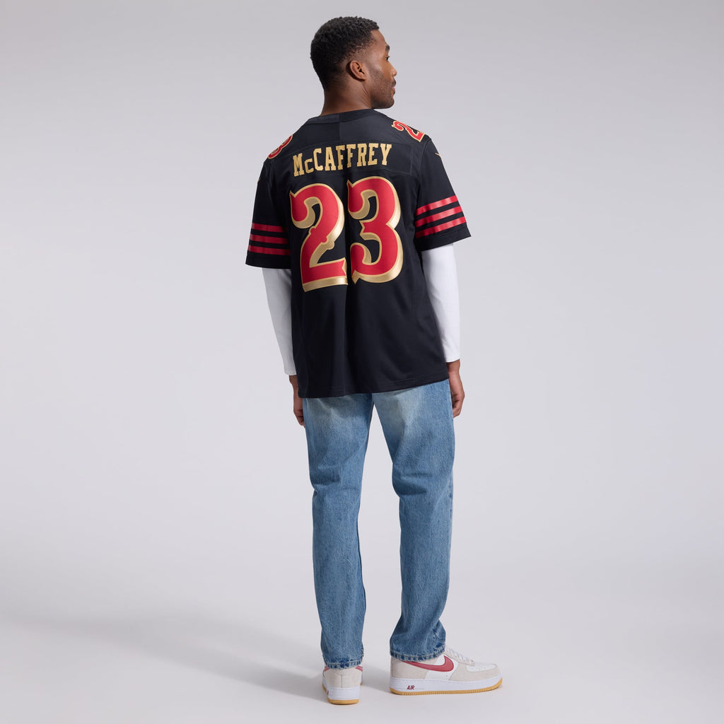 Men's San Francisco 49ers Christian McCaffrey Nike Black Rivalries Collection Stitched Limited Jersey